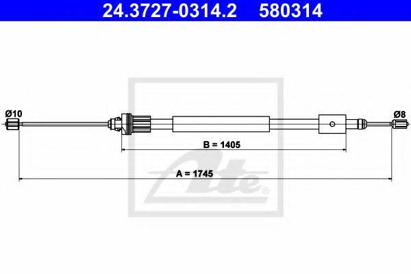 PEX 4.1301 Трос, стоянкова гальмівна система