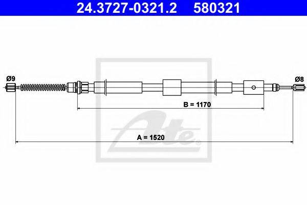PEX 4.1314 Трос, стоянкова гальмівна система