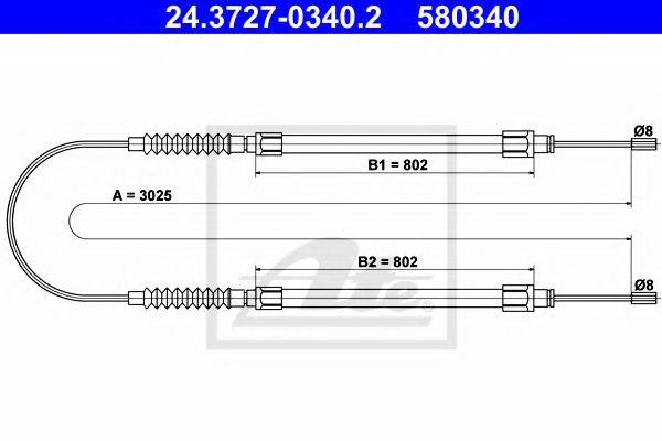 TEXTAR 44019100 Трос, стоянкова гальмівна система