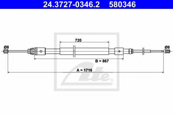 PEX 4.1564 Трос, стоянкова гальмівна система