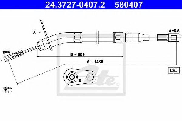 PEX 40146 Трос, стоянкова гальмівна система
