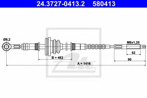 PEX 40901 Трос, стоянкова гальмівна система