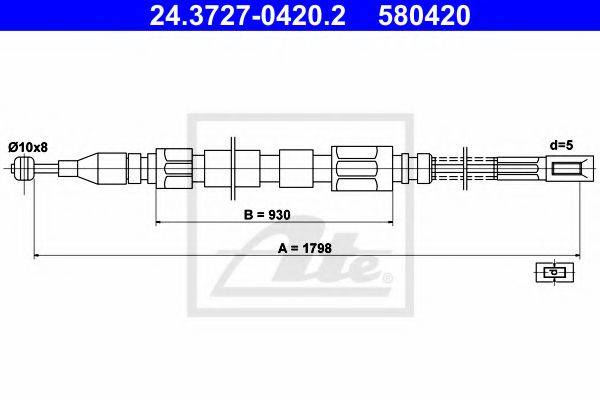 PEX 4.0165 Трос, стоянкова гальмівна система