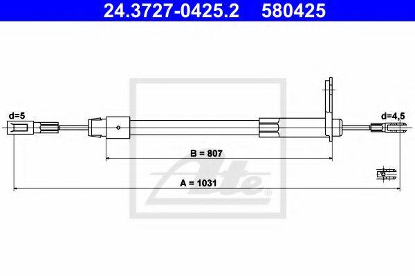 PEX 4.1402 Трос, стоянкова гальмівна система