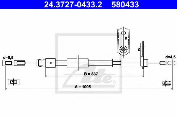 PEX 41584 Трос, стоянкова гальмівна система