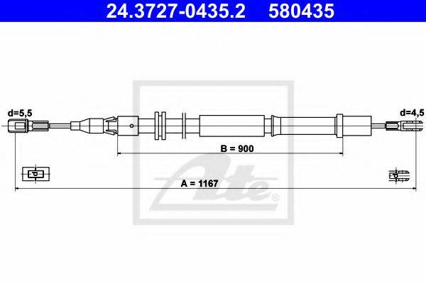 PEX 4.1404 Трос, стоянкова гальмівна система