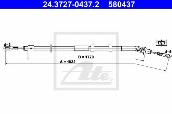 PEX 41760 Трос, стоянкова гальмівна система