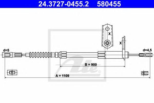 PEX 41666 Трос, стоянкова гальмівна система