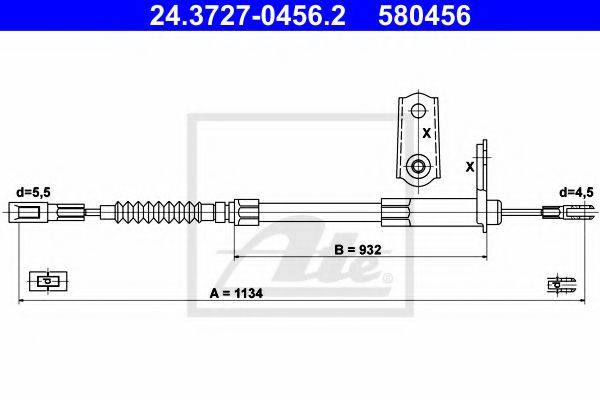 PEX 4.1665 Трос, стоянкова гальмівна система