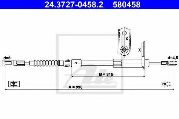 PEX 4.1765 Трос, стоянкова гальмівна система
