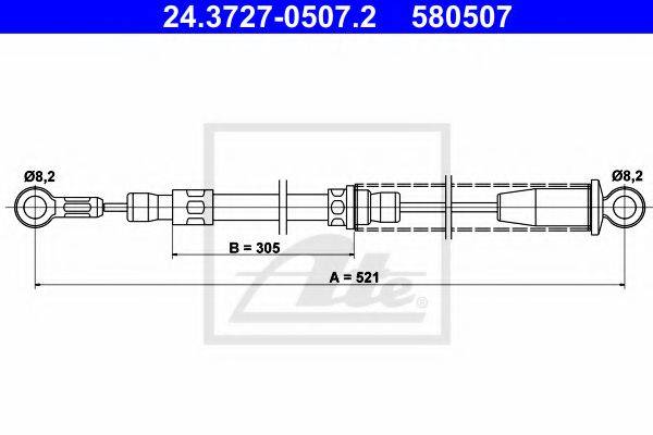 PEX 4.0230 Трос, стоянкова гальмівна система