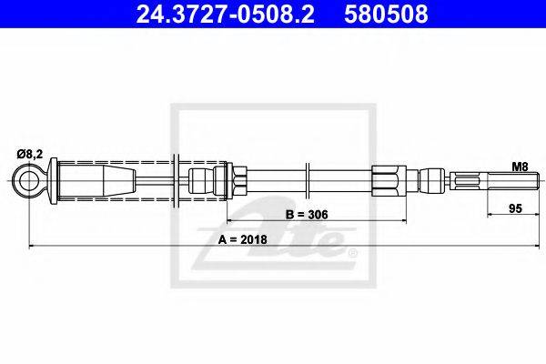 JAPCAR 206203 Трос, стоянкова гальмівна система