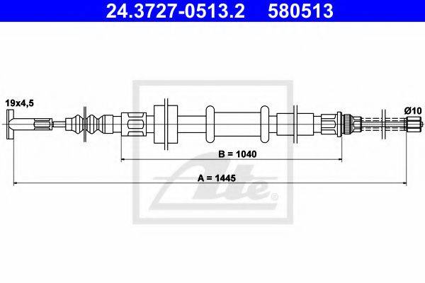 PEX 40947 Трос, стоянкова гальмівна система