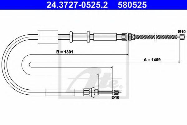 TEXTAR 44017800 Трос, стоянкова гальмівна система