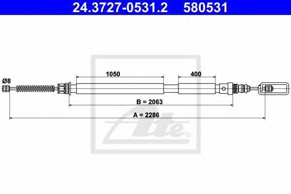 PEX 4.1023 Трос, стоянкова гальмівна система