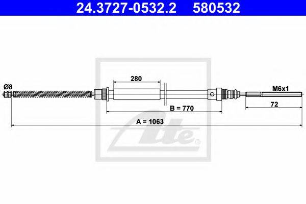 PEX 4.1022 Трос, стоянкова гальмівна система