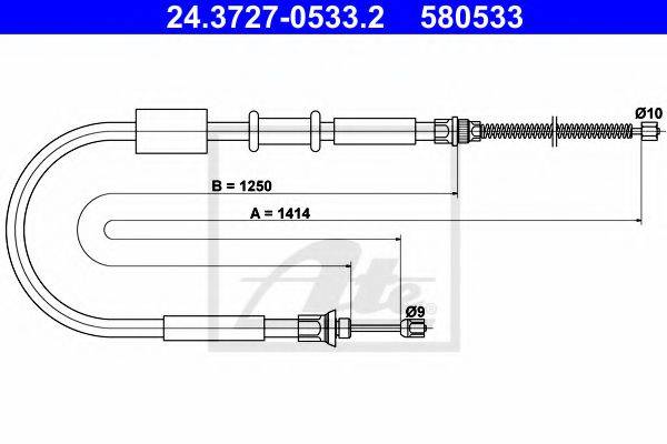 PEX 4.1144 Трос, стоянкова гальмівна система