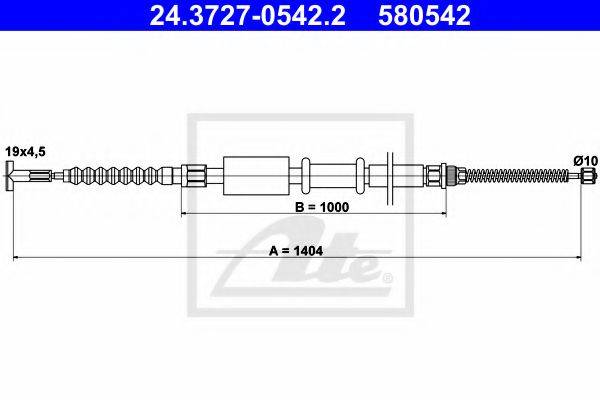 TEXTAR 44019300 Трос, стоянкова гальмівна система
