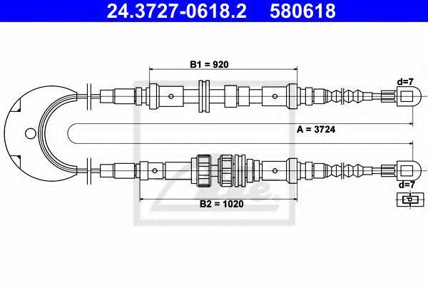 FORD 6194542 Трос, стоянкова гальмівна система