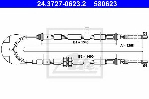 PEX 40.316 Трос, стоянкова гальмівна система