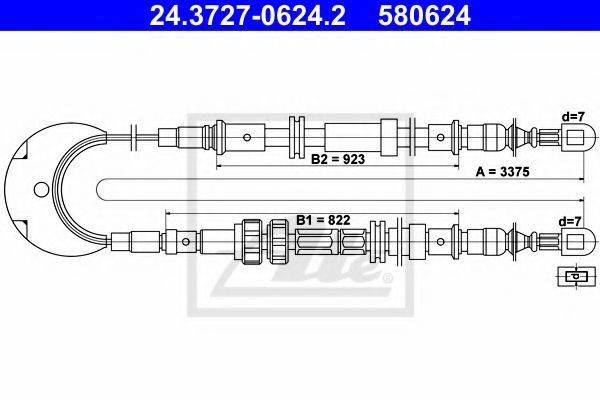 PEX 40.321 Трос, стоянкова гальмівна система