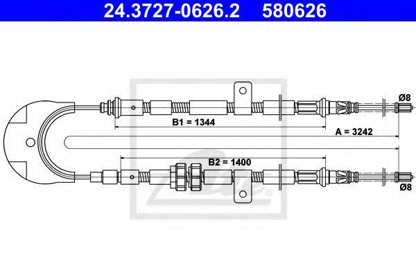 PEX 40.954 Трос, стоянкова гальмівна система