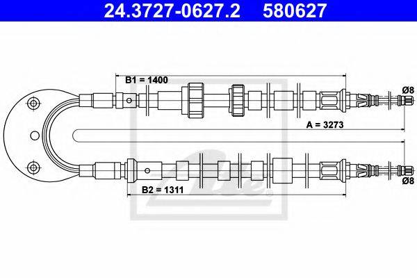PEX 4.1029 Трос, стоянкова гальмівна система