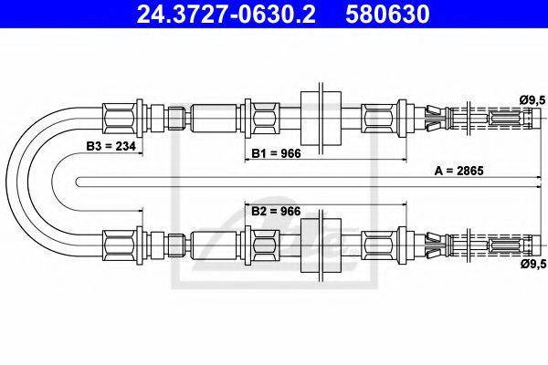 PEX 40311 Трос, стоянкова гальмівна система