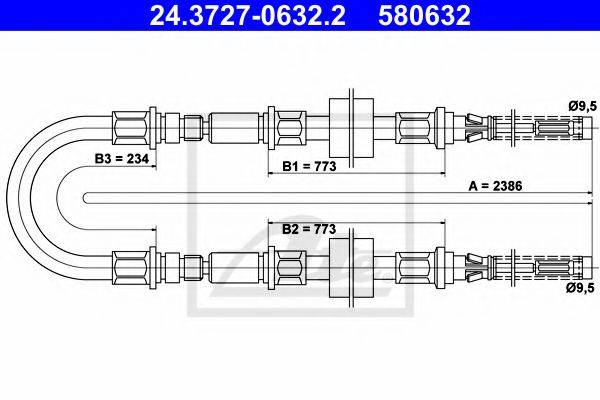 PEX 4.0310 Трос, стоянкова гальмівна система