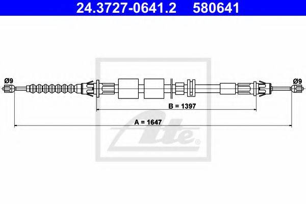 FORD 1 108 004 Трос, стоянкова гальмівна система