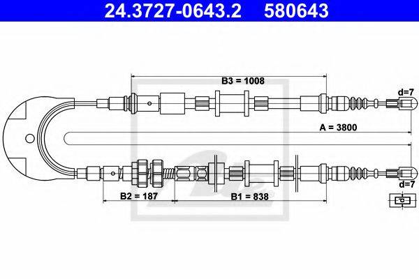PEX 4.1363 Трос, стоянкова гальмівна система