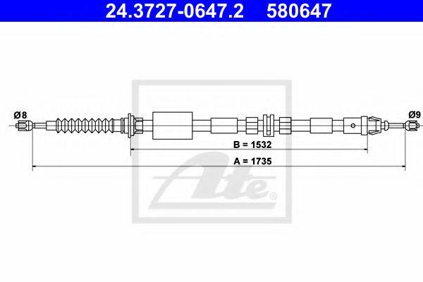 PEX 4.1663 Трос, стоянкова гальмівна система
