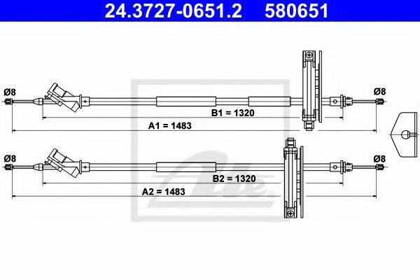 FORD 1205576 Трос, стоянкова гальмівна система
