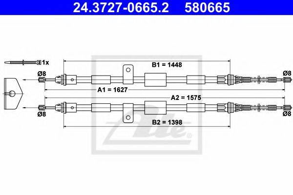 FORD 1479551 Трос, стоянкова гальмівна система