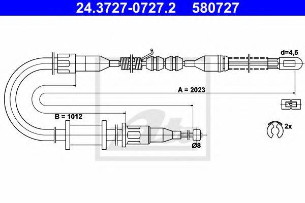 PEX 40.515 Трос, стоянкова гальмівна система