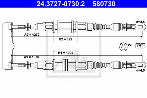 DAEWOO 90235948 Трос, стоянкова гальмівна система