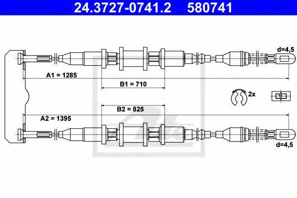 PEX 4.0512 Трос, стоянкова гальмівна система