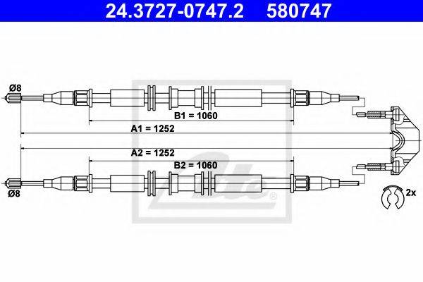 PEX 4.1429 Трос, стоянкова гальмівна система
