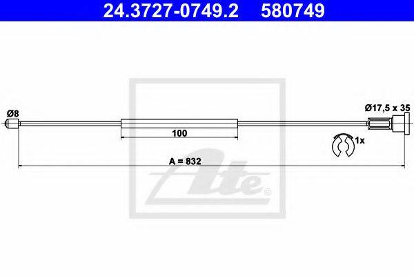 PEX 4.1550 Трос, стоянкова гальмівна система