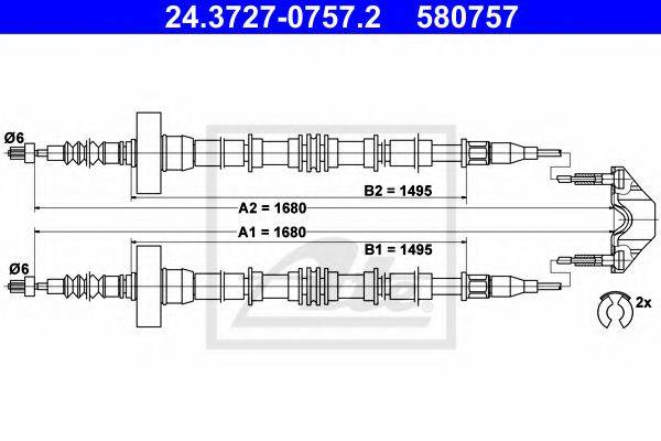 PEX 4.1438 Трос, стоянкова гальмівна система