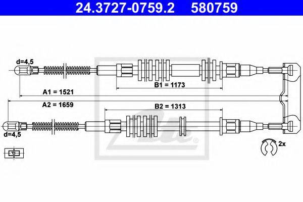 PEX 4.1276 Трос, стоянкова гальмівна система