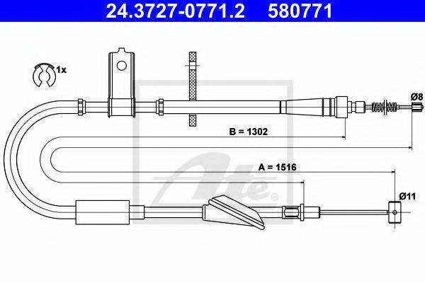 OPEL 9209928 Трос, стоянкова гальмівна система