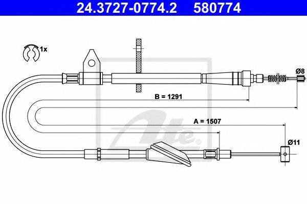 PEX 4.1649 Трос, стоянкова гальмівна система