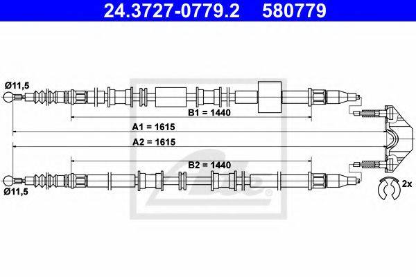 PEX 4.1602 Трос, стоянкова гальмівна система