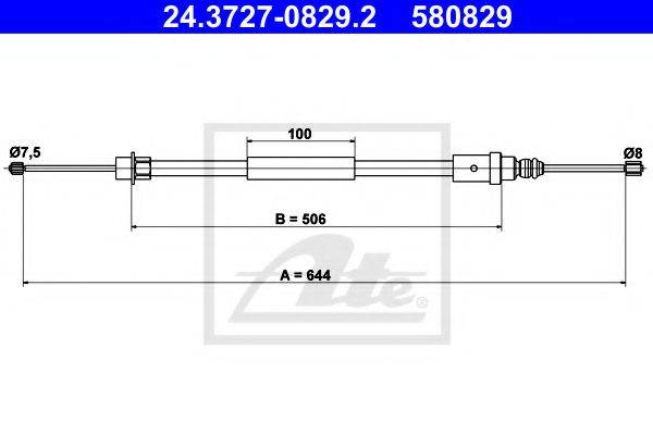 PEX 4.1447 Трос, стоянкова гальмівна система
