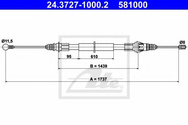 PEX 4.1618 Трос, стоянкова гальмівна система