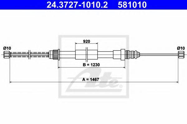PEX 41527 Трос, стоянкова гальмівна система
