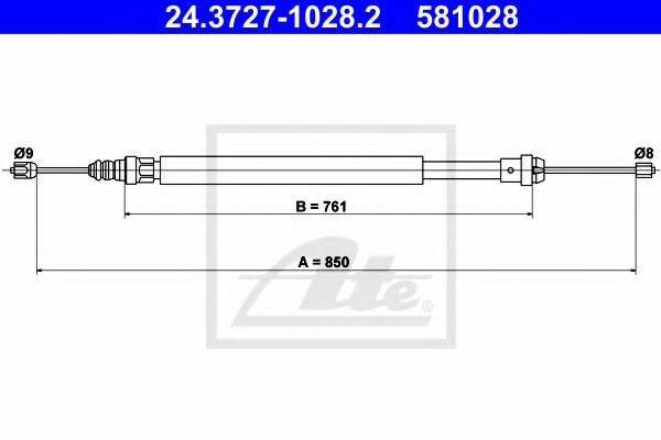 PEX 41178 Трос, стоянкова гальмівна система