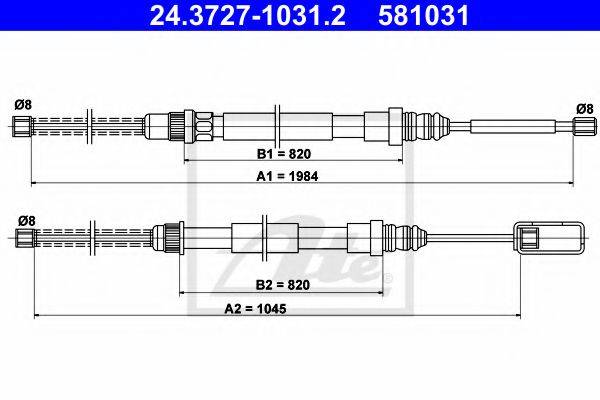 PEX 4.1189 Трос, стоянкова гальмівна система