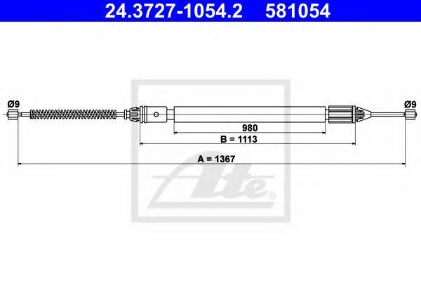 PEX 4.1610 Трос, стоянкова гальмівна система